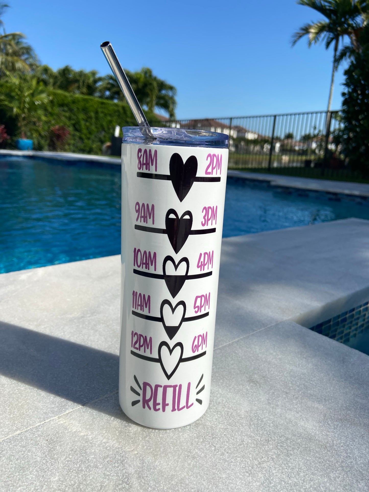 Tumbler Drink Your Effin Water 20 OZ Hot/Cold Metal Straw Lid
