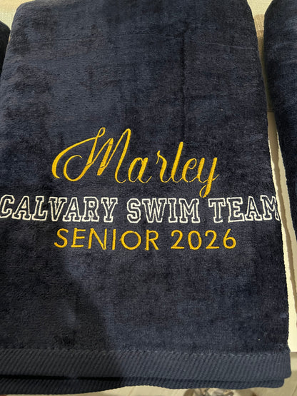 Terry Velour Towels Custom Embroidered
