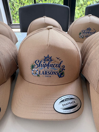 Shipfaced Cruise Trucker Hat I Mr and Mrs Custom options