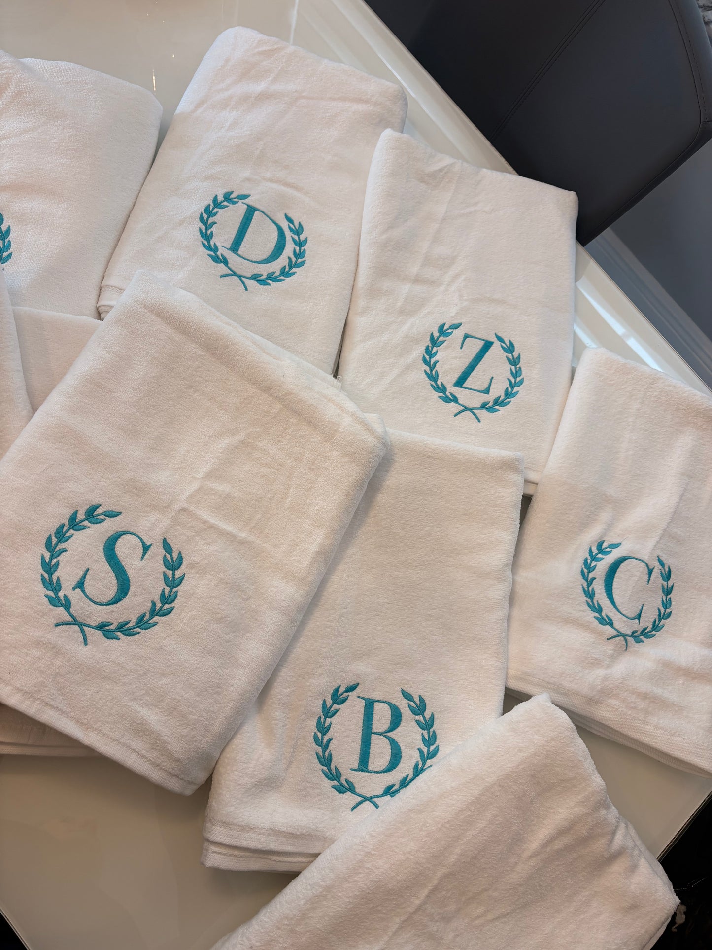 Terry Velour Towels Custom Embroidered