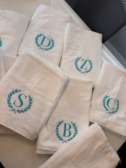 Terry Velour Towels Custom Embroidered