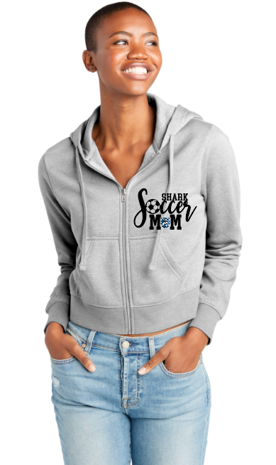 Shark Mom Modest Crop Zip Hoodie