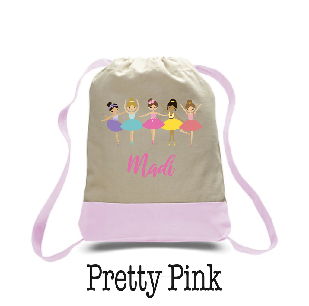 Bag Personalized Canvas Ballet Backpacks with 6 color options