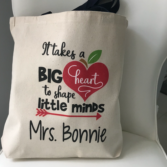 Teacher Tote bag Canvas Personalized Two design options