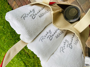 Towel Velour Embroidered with your Boat Name, monogram or logo