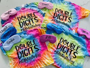 Group Shirts Tie Dye Double Digits Birthday Shirt or  for party