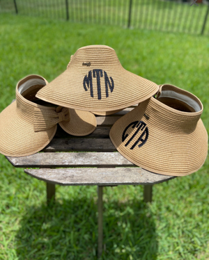 Hat Bow Brim Visor Monogramed Personalized SPF 50