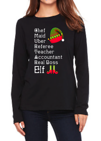 Holiday Elf Christmas Family Shirts Infant Toddler Youth Adult Customize Your Own