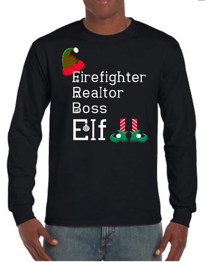 Holiday Elf Christmas Family Shirts Infant Toddler Youth Adult Customize Your Own