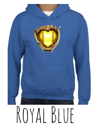 Hoodie Softball Heart Glove Fast pitch design Personalized