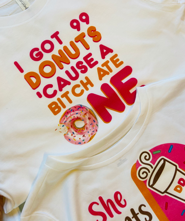 T-shirt Dunkin Donuts inspired crop tees