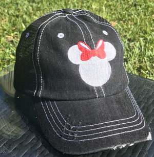 Hat Distressed Mickey Mouse Head  Dad Pop Mom custom hat