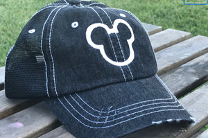 Hat Distressed Mickey Mouse Head  Dad Pop Mom custom hat