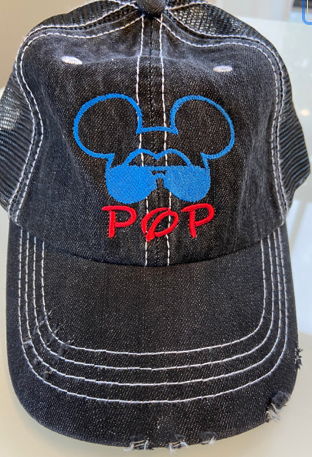 Hat Distressed Mickey Mouse Head  Dad Pop Mom custom hat