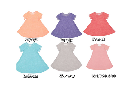 Toddler Twirl Dress Mélange French Terry Soft Heathered