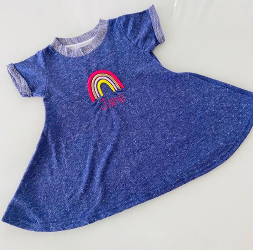 Toddler Twirl Dress Mélange French Terry Soft Heathered