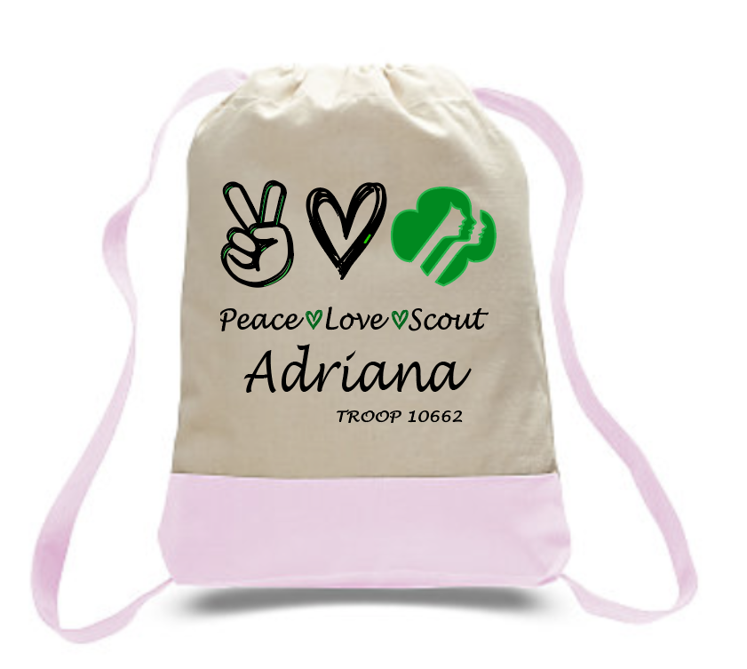 Bag Personalized Canvas Girl Scout Backpacks with 6 color options