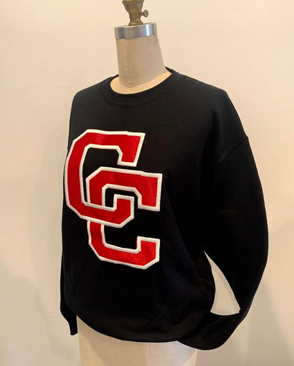 Sweatshirt Crew Neck Custom Embroidered School Logo/Patch