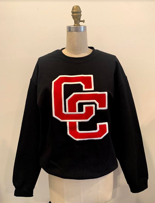 Sweatshirt Crew Neck Custom Embroidered School Logo/Patch