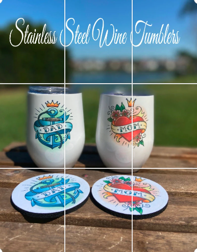 Tumbler Cup Stainless Steel Wine Double Wall Custom Printed