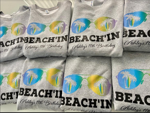 Sweatshirt Crewneck Beach Party Personalized