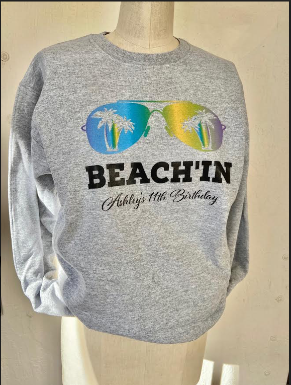 Sweatshirt Crewneck Beach Party Personalized