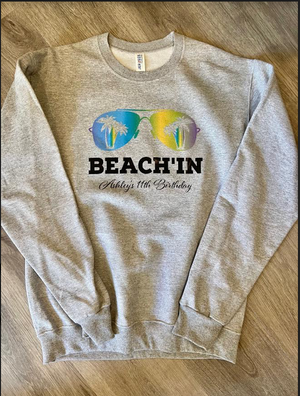Sweatshirt Crewneck Beach Party Personalized
