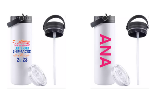 CRUISE Tumbler three lids and straw Custom 22 OZ Stainless Steel Hot/Cold Personalized