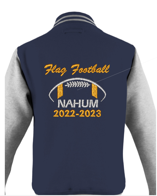 Custom Embroidered Letterman Jacket for St Mark Flag Football