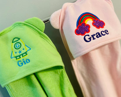 Towels Custom Embroidered Infant Toddler Hooded