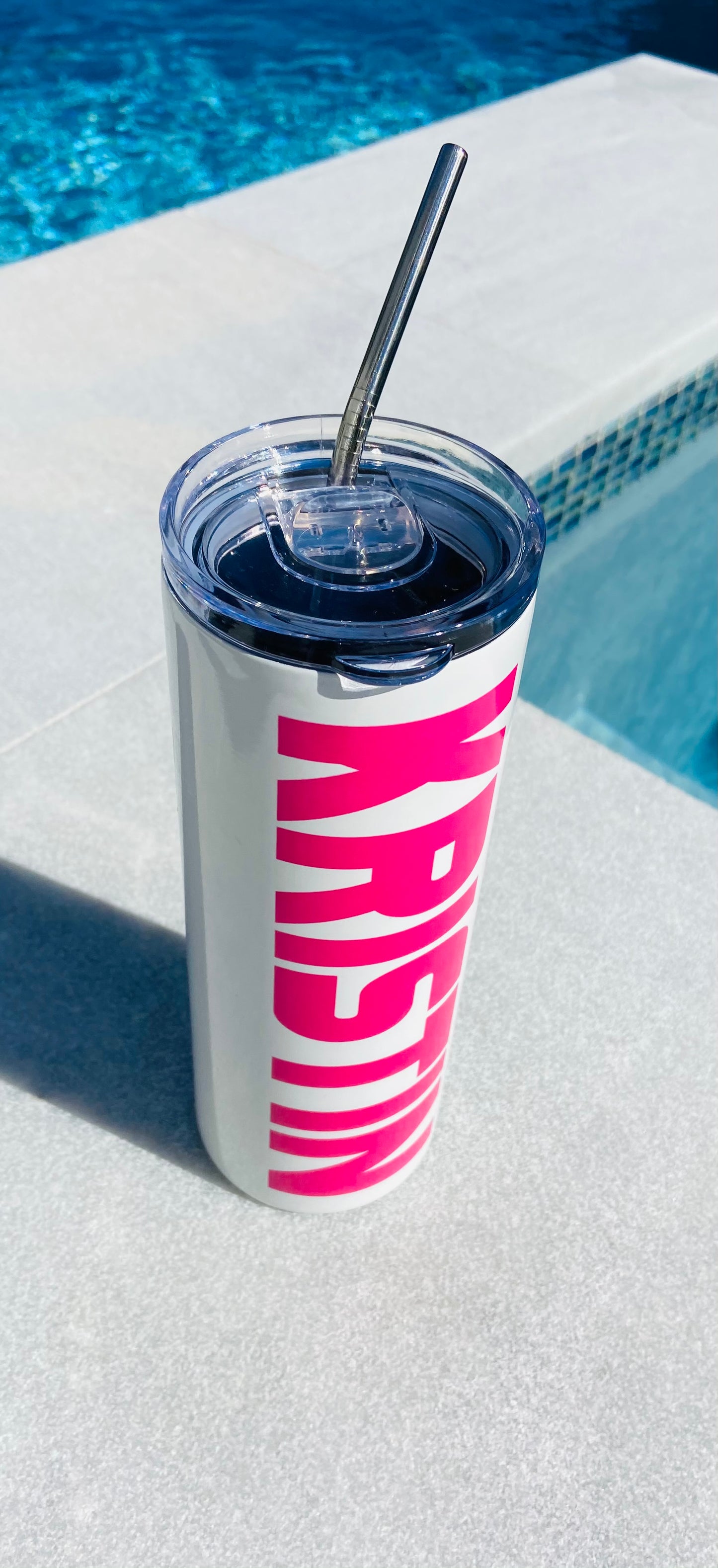 Tumbler Drink Your Effin Water 20 OZ Hot/Cold Metal Straw Lid