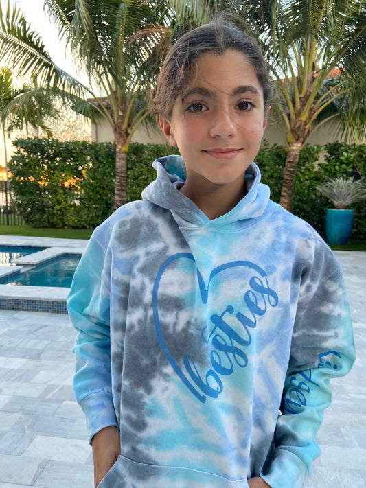 Hoodie Tie dye Besties  Personalized