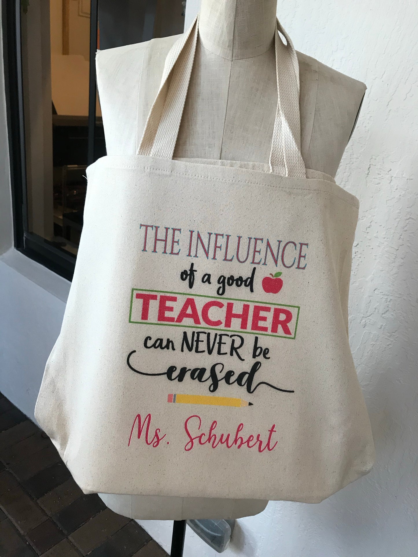 Teacher Tote bag Canvas Personalized Two design options