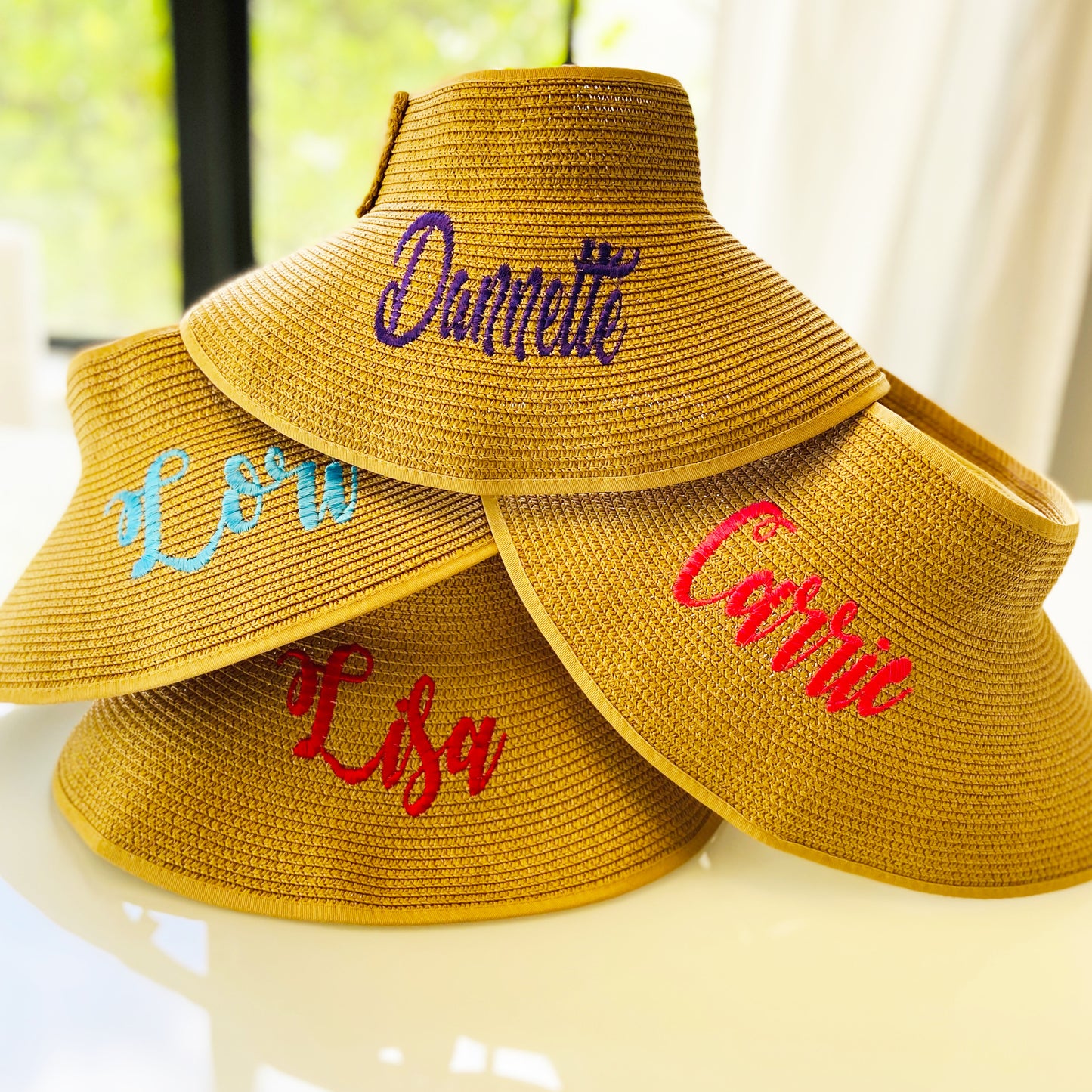 Hat Bow Brim Visor Monogramed Personalized SPF 50