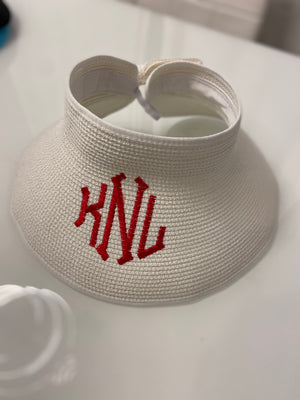 Hat Bow Brim Visor Monogramed Personalized SPF 50