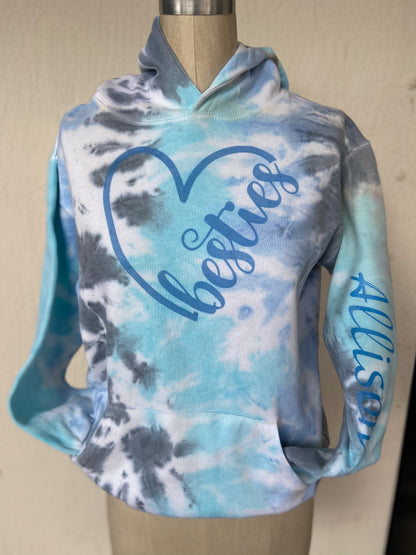 Hoodie Tie dye Besties  Personalized