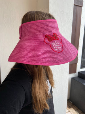 Hat Bow Brim Visor Monogramed Personalized SPF 50