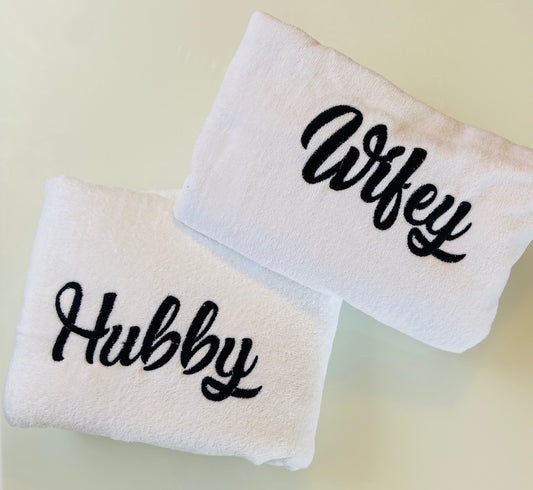 Towel Velour Embroidered with YOUR Name , monogram or logo