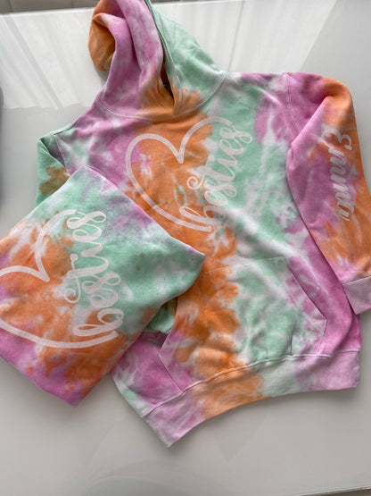 Hoodie Tie dye Besties  Personalized