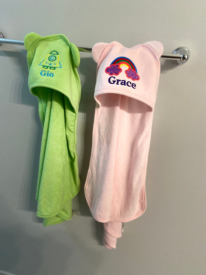 Towels Custom Embroidered Infant Toddler Hooded