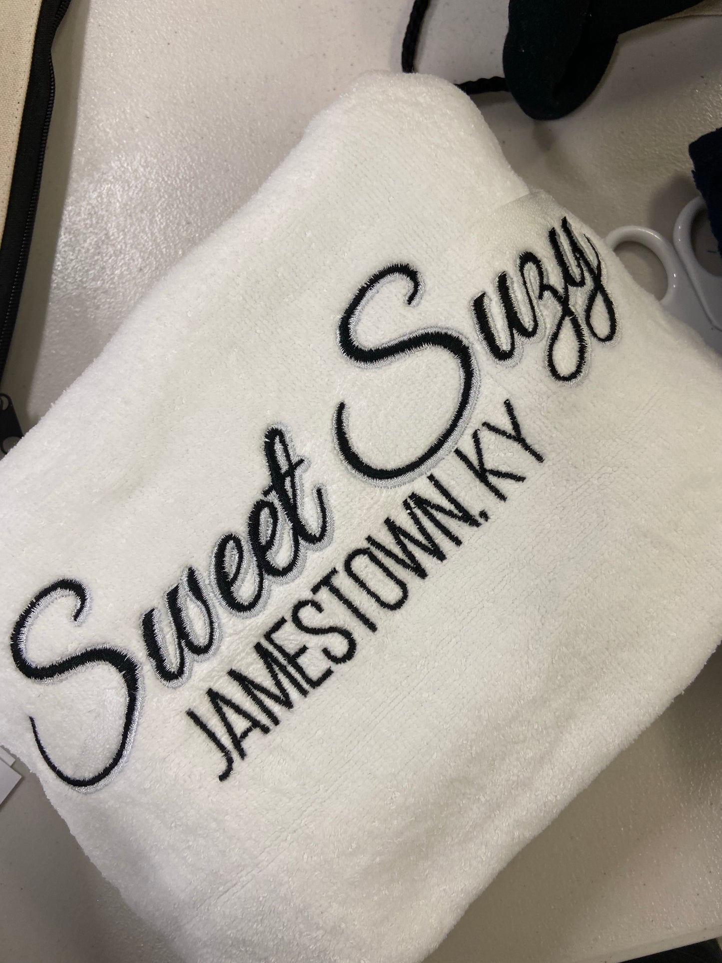 Towel Velour Embroidered with YOUR Name , monogram or logo
