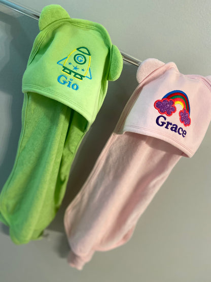 Towels Custom Embroidered Infant Toddler Hooded