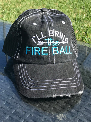 I'll Bring The" party hat customized embroidered and personalized for what you want to bring distressed trucker hats  Edit alt text