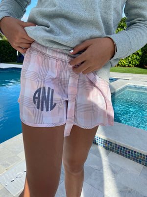 Shorts Monogramed Women's Lounge Soft Shorts Embroidered