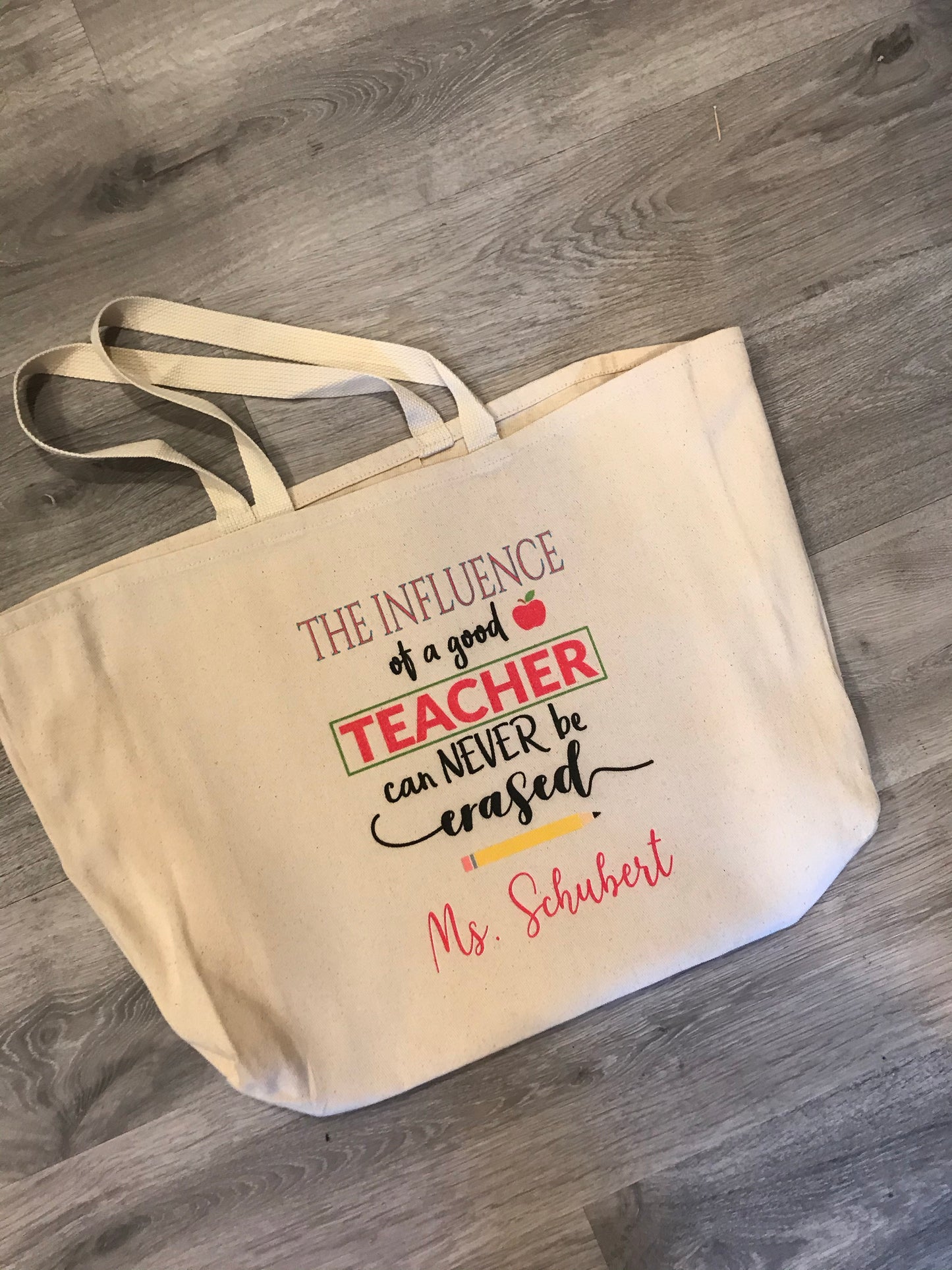 Teacher Tote bag Canvas Personalized Two design options