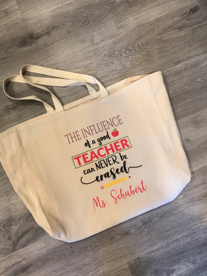 Teacher Tote bag Canvas Personalized Two design options