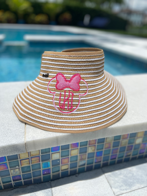 Monogrammed sun hat with bow sales